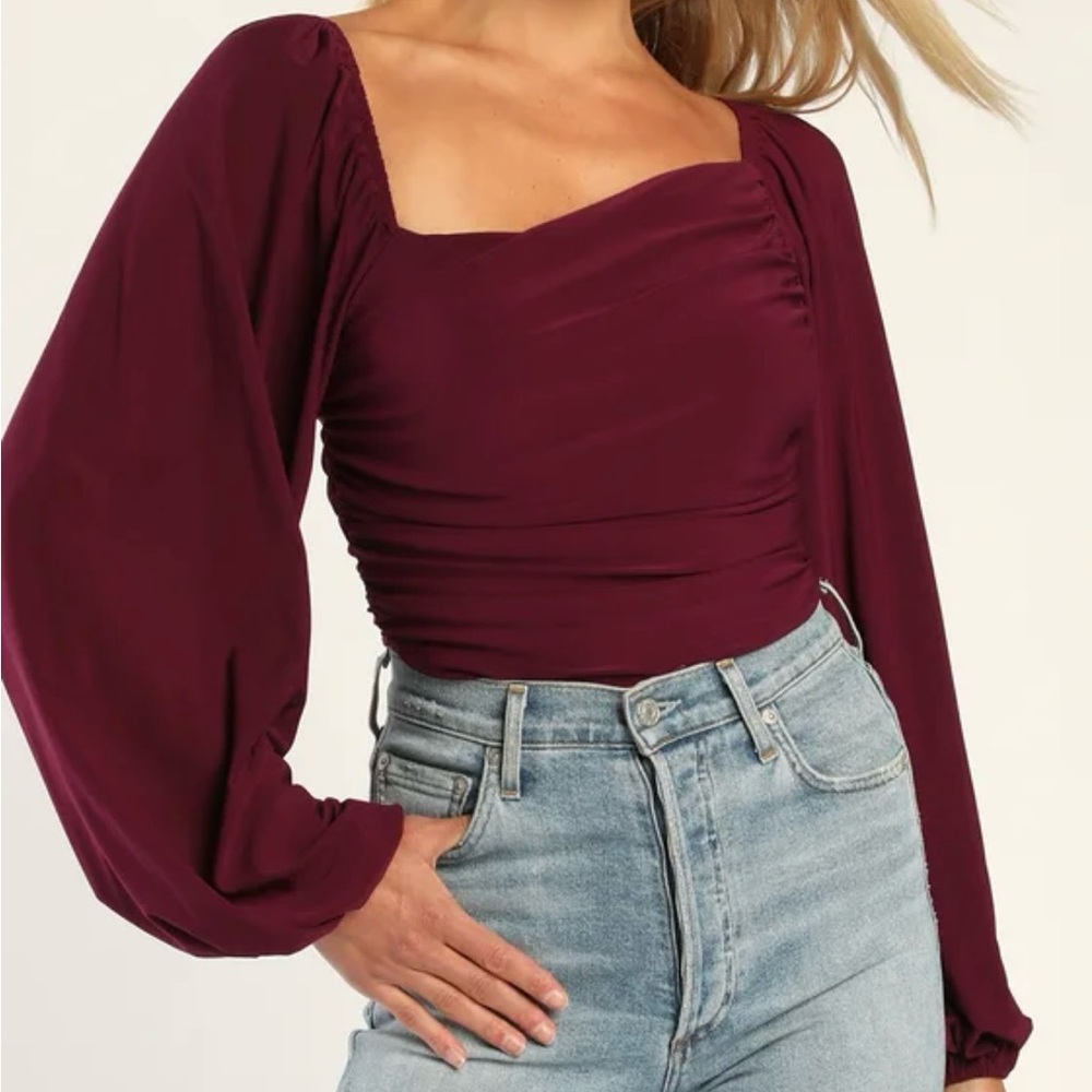 Elegant Burgundy Women's Top